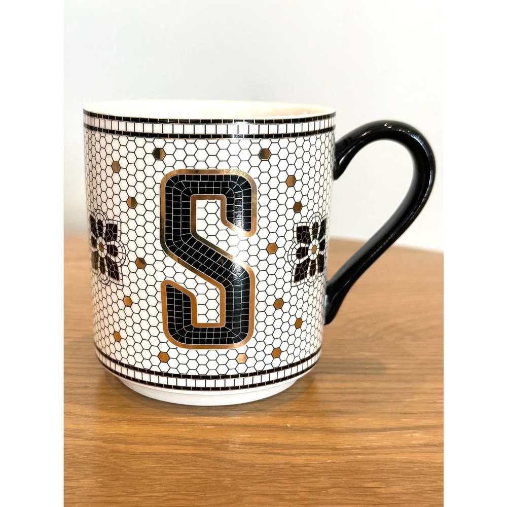 Anthropologie Bistro Margot Monogram "S" Mug